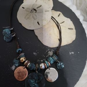 Bohemian Disc Drop Necklace & Earrings